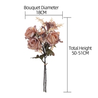 CL22003 Artificielle Vintage Rose Bouquets Arrangement Floral Fleur Soie Fête De Mariage Faux Branche Décoration