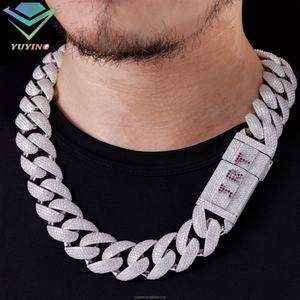 Heavy Weight Cuban <b>Chain</b> Solid Silver Iced Out 5rows 6rows <b>VVS</b> Moissanite <b>Diamond</b> <b>Chain</b> Link for Men's Hiphop Jewelry Daily Life - Product Image 3