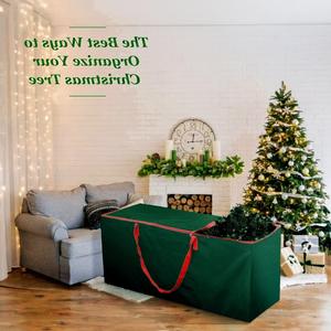 Bolsa de Almacenamiento Navideña Rectangular de Tela Oxford Verde Oscuro, Impermeable y a Prueba de Polvo, Organizador para Árbol de Navidad, Uso en Armario - Product Image 2