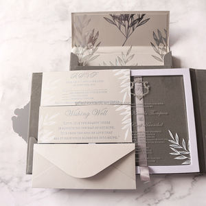 Cartes d'<span class=keywords><strong>invitation</strong></span> en suède gris argenté avec cartes d'entrée Cartes de remerciement - Product Image 5