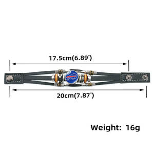 Bracelet en Cuir Pierre Temporelle « Hot Selling » Logo des 32 Équipes de Football Américain NFL, Design Personnalisé - Product Image 5