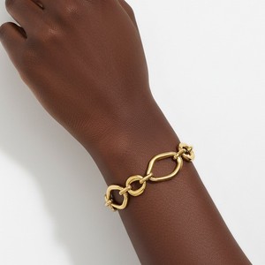 Stainless Steel Geometric <b>Bracelet</b> And Necklace <b>Set</b> 18k Gold Plated Unisex Jewelry Fashion Accessory - Product Image 2