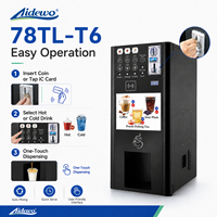 Aidewo 78TL-T6 Distributeur Automatique Commercial de Boissons Chaudes et Froides Café Chocolat Cappuccino pour Dépanneurs Distributeur de Boissons OEM 10