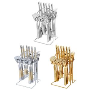 Luxury PVD Mirror Gold Royal Style Stainless Steel Cutlery Set with Case 24pcs Back to School - Product Image 5