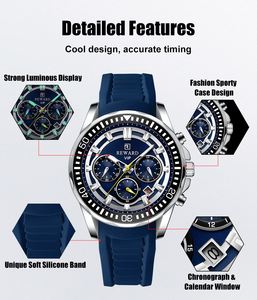 Reward 832258M Luxury Silicone Quartz <b>Men's</b> <b>Watch</b> Multi Functional Luminous <b>Waterproof</b> Chronograph Calendar <b>Watches</b> <b>for</b> <b>Men</b> - Product Image 4