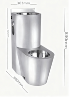 Toilette monobloc en acier inoxydable 304 avec lavabo prison