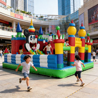 QIQU - Parque de Atracciones Inflable Gigante de Alta Resistencia, Pared de Escalada de PVC Sijia Multizona, Capacidad para 20 Personas, 2000 kg, para Exteriores