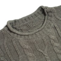AiNear Vente en gros de pull en laine et cachemire à manches longues avec logo personnalisé Oem & Odm Pull en tricot à col rond et torsadé marron pour hommes