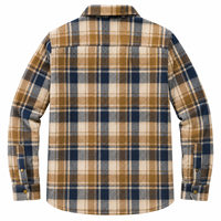 Veste matelassée en flanelle décontractée pour homme de haute qualité, à carreaux, boutonnée, avec poches avant surdimensionnées, légère et chaude