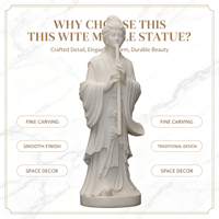 Statue en marbre blanc de la Dame Flûteuse Chinoise Ancienne, sculptée à la main et polie, un chef-d'œuvre pour l'aménagement paysager intérieur de villas