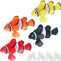 Décorations d'aquarium en silicone phosphorescent PKY, poissons-clown colorés simulés, ornements de paysagisme pour aquarium