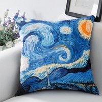Nuit étoilée tournesols housse de coussin Double face imprimé Art Vintage jeter oreiller couvre housse de coussin