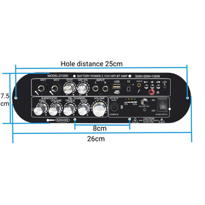 Carte d'amplificateur domestique 2.1 canaux haute puissance en alliage d'aluminium avec double entrée MIC USB et <span class=keywords><strong>récepteur</strong></span> radio FM <span class=keywords><strong>HiFi</strong></span> &amp;   Amplificateur - Product Image 4