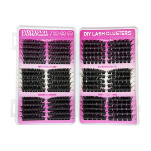 Cils en grappe thermofusibles D Curl Voluminou, grand format, naturels, denses, segmentés, pour la pose à domicile, en salon de beauté ou pour le maquillage. - Product Image 4