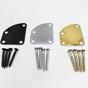 Placa de cuello de guitarra cromada de 4 orificios, cubierta curva para barra de truss con tornillos para reemplazo de guitarra eléctrica/bajo - Product Image 5