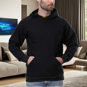 PRIMEAGE INDUSTRIES Sweat-shirt épais pour homme en coton et fibre de bambou, avec boutons recouverts, motif gaufré tricoté et impression en relief en caoutchouc - Product Image 2