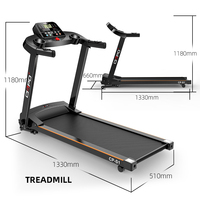 Tapis Roulant Pliant Électrique Intelligent Ciapo S1, Équipement de Fitness avec Écran LCD, Moniteur de Fréquence Cardiaque, Acier Noir, Portable
