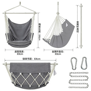 Chaise suspendue robuste <span class=keywords><strong>avec</strong></span> <span class=keywords><strong>repose</strong></span>-<span class=keywords><strong>pieds</strong></span>, barre de support en acier portable, capacité de 500 lb, utilisation intérieure, patio/porche - Product Image 6