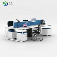 Meubles de bureau modernes, espace de travail, bureau en métal pour 4 personnes, tables de poste de travail de bureau
