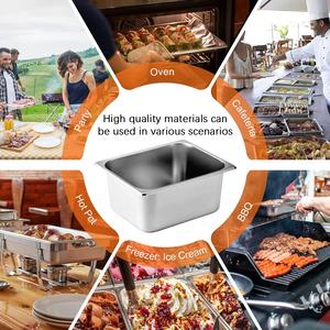 מחבת gn נירוסטה 2/3 304 ציוד מטבח סטנדרטי בגדלים סטנדרטי עם מכסה למסעדה ושימוש במלון - Product Image 4