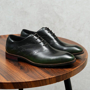 Chaussures habillées pour hommes en cuir véritable, style moderne, faites à la main, à talons bas, confortables et décontractées, sur mesure - Product Image 6