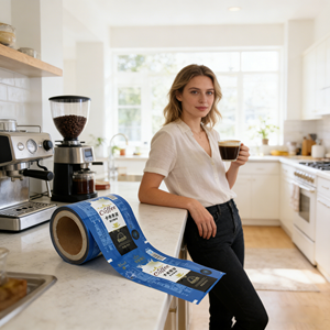 Rollo de Película de Embalaje para Café de Alta Barrera con Película de Sellado Impresa Personalizada para Café en Polvo Fresco - Product Image 6