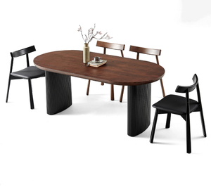 Oval Solid Wood Luxury French Design Multi-function Dining <b>Table</b> with Antique Finish for Home Furniture Household Use - Product Image 1