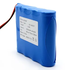 可充电4s1p 18650电池组14.8v 3600毫安时6600毫安时锂离子电池组，用于应急电源