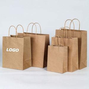 Bolsas de Regalo de Papel Kraft Premium para Tiendas de Ropa, Empaque para Comida para Llevar y Regalos Promocionales de Acción de Gracias - Product Image 1