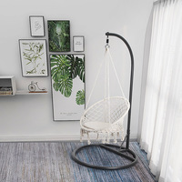 Fauteuil suspendu personnalisé avec logo, pour intérieur et extérieur, structure métallique, design à pompons, pour balcon, chambre, jardin