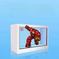 HXXK TOUCH OEM - Pantalla LCD Interactiva Personalizada, Vitrina con Pantalla Táctil Holográfica 3D para Interiores, Caja Publicitaria con WiFi para Educación