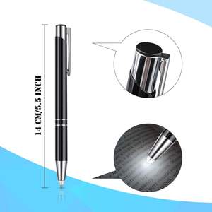 قلم ترويجي بشعار يُصمم حسب الطلب مزود بإضاءة للكتابة في الظلام، قلم كهربائي ذو طرف مضاء ومصباح ليد، قلم حبر جاف مضيء - Product Image 2