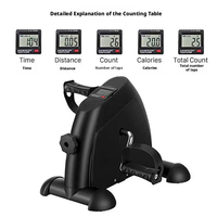 Vélo d'exercice à pédales Black Flywheel, appareil de fitness d'intérieur portable électrique en métal