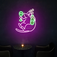 Enseigne néon LED personnalisée pour chat, en PVC, avec indice de protection IP68, fonction dimmable, pour décoration murale, fêtes de jardin et mariages