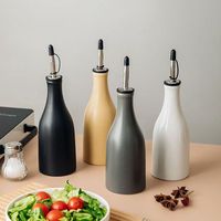 Botol Minyak Keramik 300 ml Anti Bocor, Wadah Minyak Dapur dengan Tutup, Botol Minyak/Cuka Tahan Lama, Botol Bumbu