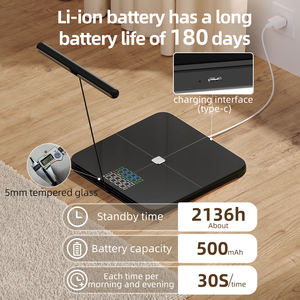 Balance de salle de bain numérique unique, analyseur de graisse corporelle à 8 électrodes, fonction IMC, alimentée par piles, pour peser dans la salle de bain - Product Image 5