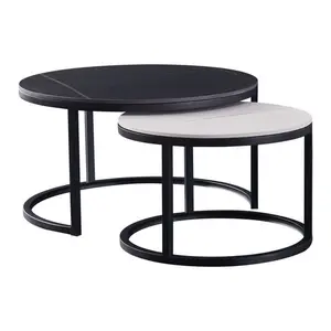 2024 New Design Low MOQ Fast Delivery Stylish Acrylic Premium Material Thoughtful Design Circular and Marble Pattern Table