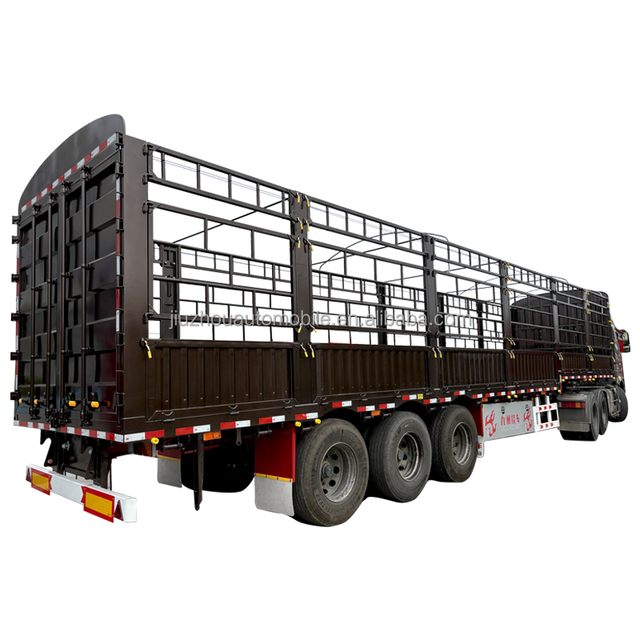 JOZOTG Semi-trailer for Transporting Vegetables Fruits Crops Livestock 2/3/4 Axle Load Capacity 40-50 Tons