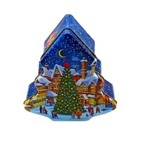 Tree Box Metal Box Custom Popular Christmas Tree Shape Metal Tin Packaging Box