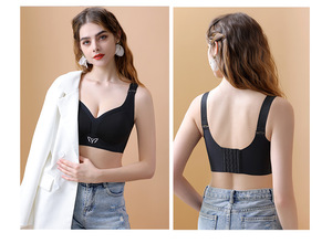 <span class=keywords><strong>Reggiseno</strong></span> Corsetto da Donna Coppe <span class=keywords><strong>C</strong></span> D E, Intimo in Maglia con Spalline Regolabili, Imbottito Push-Up, Regolazione in Pizzo, Senza Ferretto, Coppe Grandi - Product Image 4