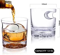 Verres à whisky, brandy et cigares promotionnels, personnalisés, uniques, à fond sphérique, transparents, type tumbler, verres à shot