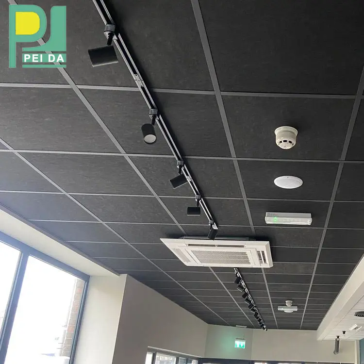 Panneau de carreaux de plafond suspendu acoustique en Fiber minérale directe