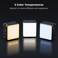 K&F Concept Plaque magnétique à dégagement rapide avec mini lumière d'appoint LED rechargeable compatible avec DJI Osmo Action 3/4/5 Pro