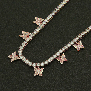 Hip Hop Copper Micro-inlaid Zircon Single Row Tennis Chain Necklace Tanjing Fashion Lijing Necklace - Product Image 2