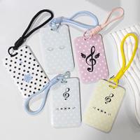 Porte-cartes de visite mignon Kawaii de 3 pouces, porte-clés en ABS sans fermeture, étui pour badge d'identification, pochette pour carte de repas, protège-passe de bus