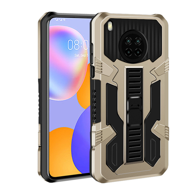 For HUAWEI Y9a Multifunctional Heavy Duty Armor Invisible Bracket Back Cover Shockproof Cell Mobile Phone Case