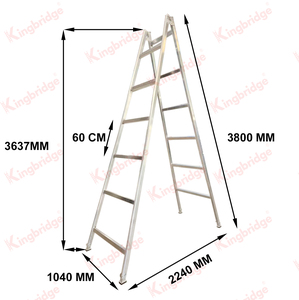 บันไดอลูมิเนียมอัลลอยด์ T6061 ยี่ห้อ <span class=keywords><strong>KINGBRIDGE</strong></span> สูง 3.6 เมตร แบบพับได้ พกพาสะดวก รับน้ำหนักได้ 225 กก. 6 ขั้น ทาสีแบบออสเตรเลีย - Product Image 2