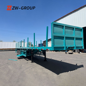 Precio de fábrica, 20 pies, 40 pies, 50 pies, 53 pies, 40 pies, 2 3 4 5 ejes, semirremolques de plataforma, remolques de plataforma - Product Image 3