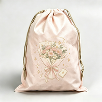 Sac de sport portable pour enfants, en tissu non tissé, avec cordon de serrage, motif dessin animé, logo personnalisé, recyclable, toucher doux, matière respirante