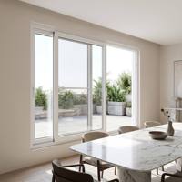 Ventana Corredera de Aluminio de Dos Vías con Mosquitera, Rodillos de Acero Inoxidable Silenciosos, Vidrio Templado Resistente a la Intemperie, Tamaño Personalizado para el Hogar